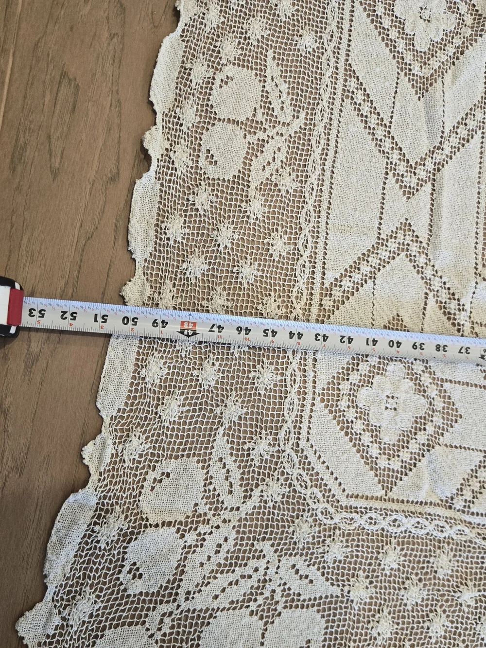 Handmade Cream Crochet Lace Table Cloth 50x70 - Elegant Floral Pattern